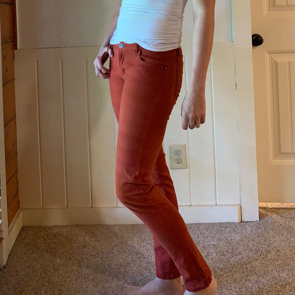 Burnt Orange Straight Leg Pants